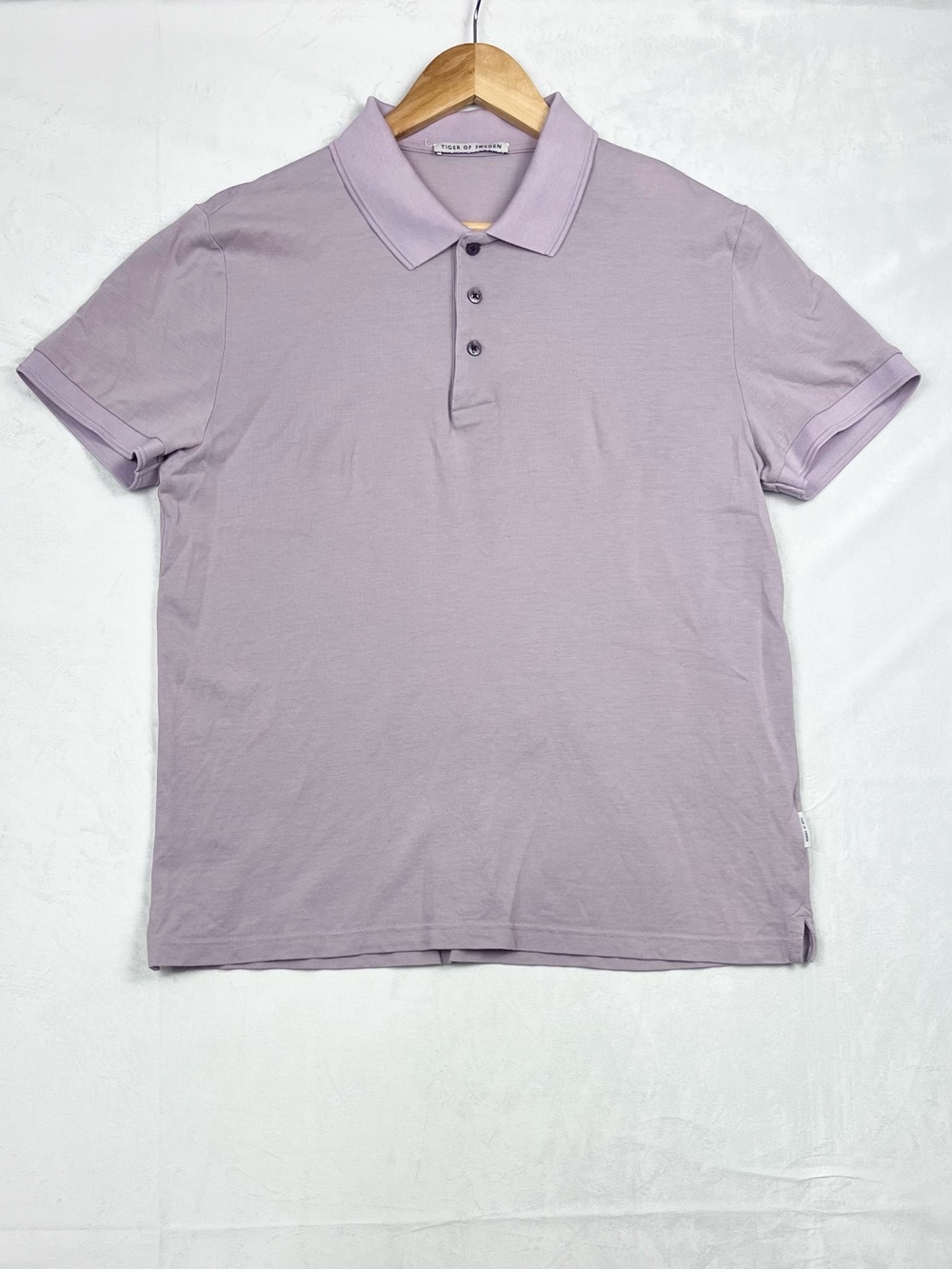 Tiger of Sweden Purple Piqué Polo Shirt Minimalist Smart Casual Size Large